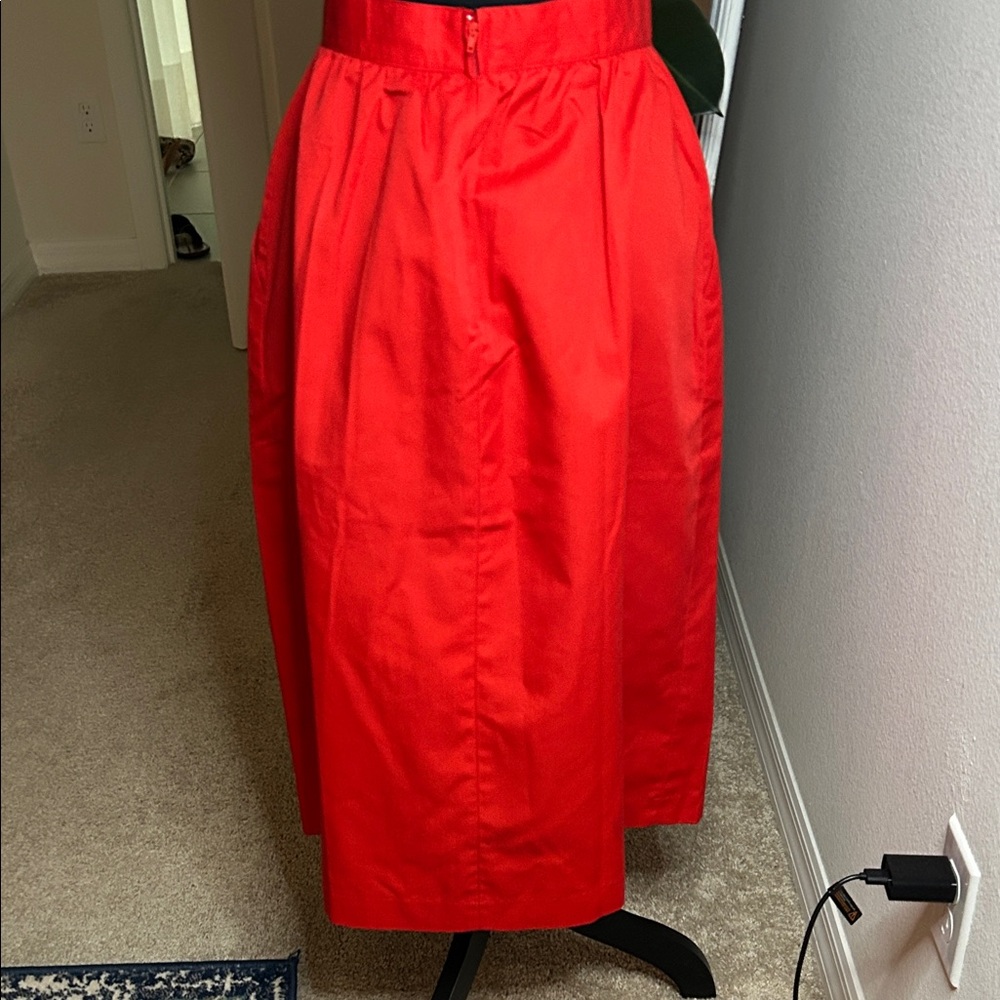 Vintage Red A-line Women's Skirt size 8 MIDI - Picture 4 of 8